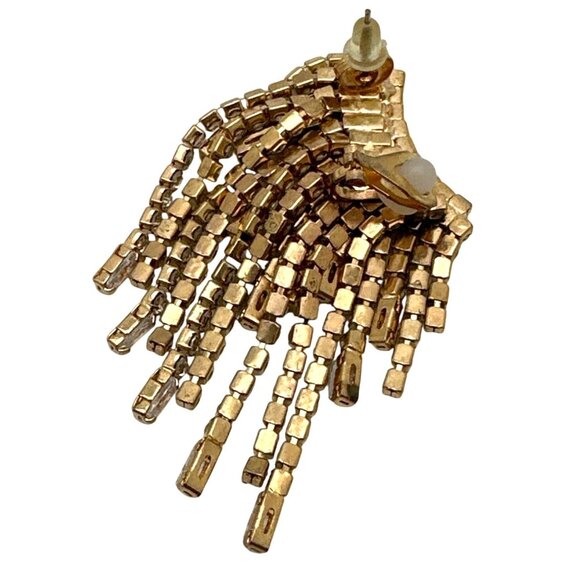 Glam Single Earring Crystal Rhinestone Cascade Chandelier Dangling READ - Picture 5 of 8